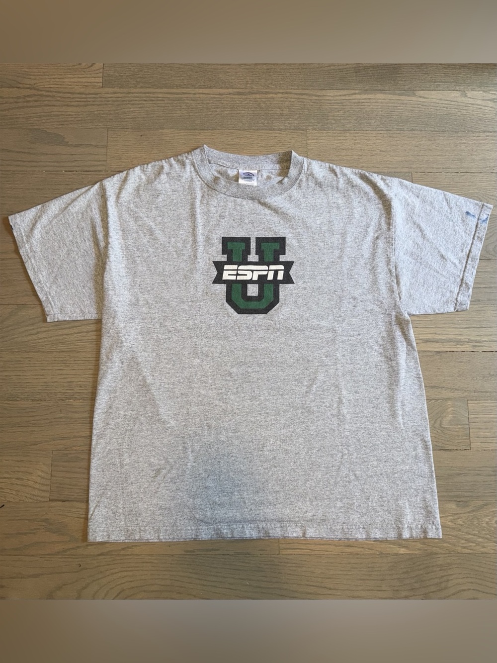 Delta ESPN U Go College T-Shirt Graphic Tee Gray Large